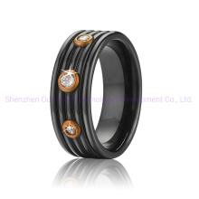 Natural Stone Tungsten Carbide Rings Gold Engagement Ring